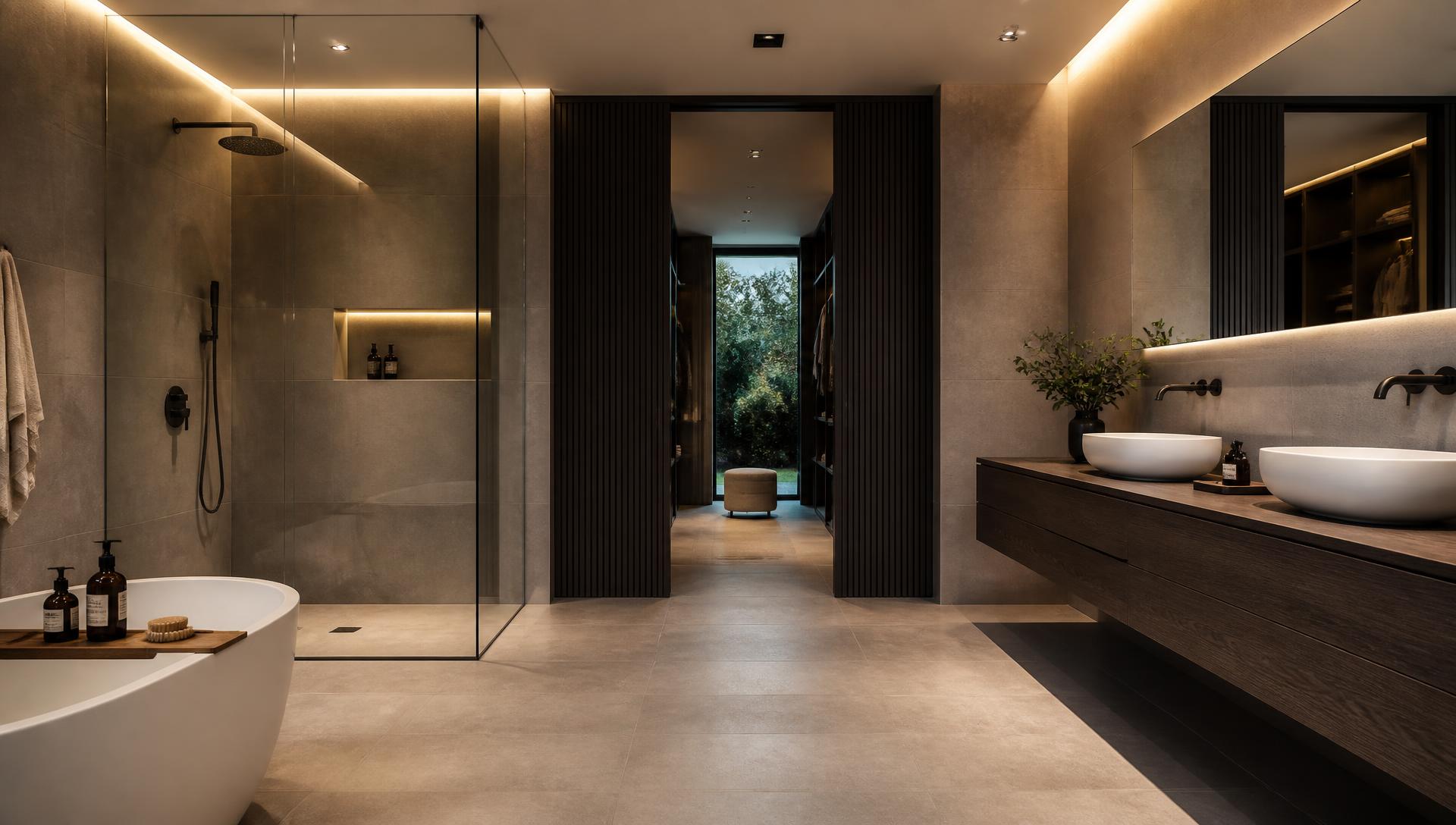 Van'da uygulanmış modern banyo tadilatı